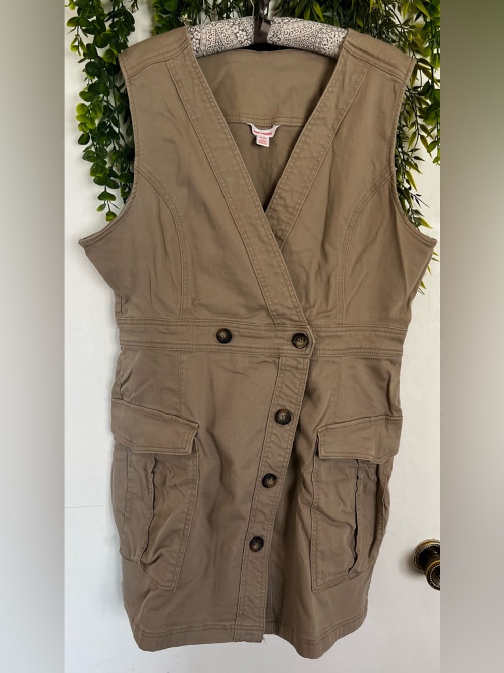 Joe Fresh Khaki Sleeveless Utility Dress